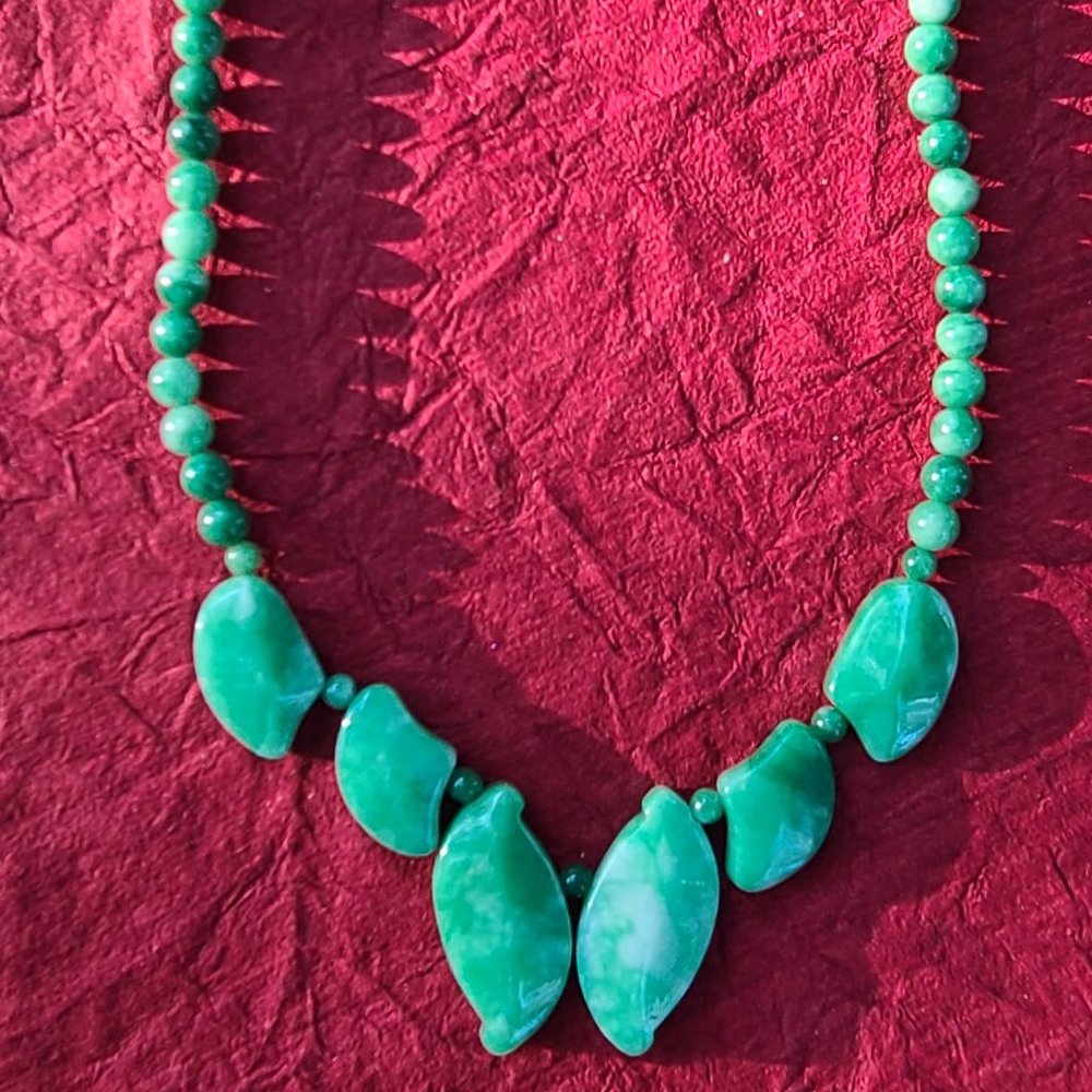 Jade short handmade necklace-Jade necklace-Short necklace